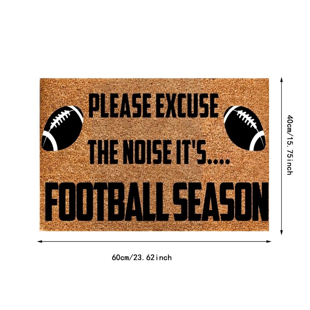 Football Season Door mat,Football Door Mat,Football Welcome Mat,Front Door Mat Sturdy for Outside Indoor Outdoor Please Excuse The Noise Its Football Season Funny Cute Doormat 16x24 Inch