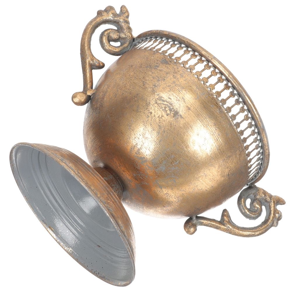 Metal Vase Golden Iron Vintage Style Decorative Vase for Home