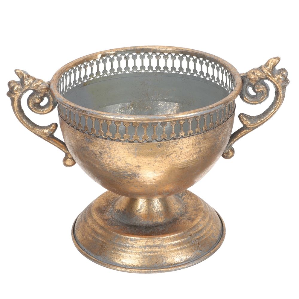 Metal Vase Golden Iron Vintage Style Decorative Vase for Home