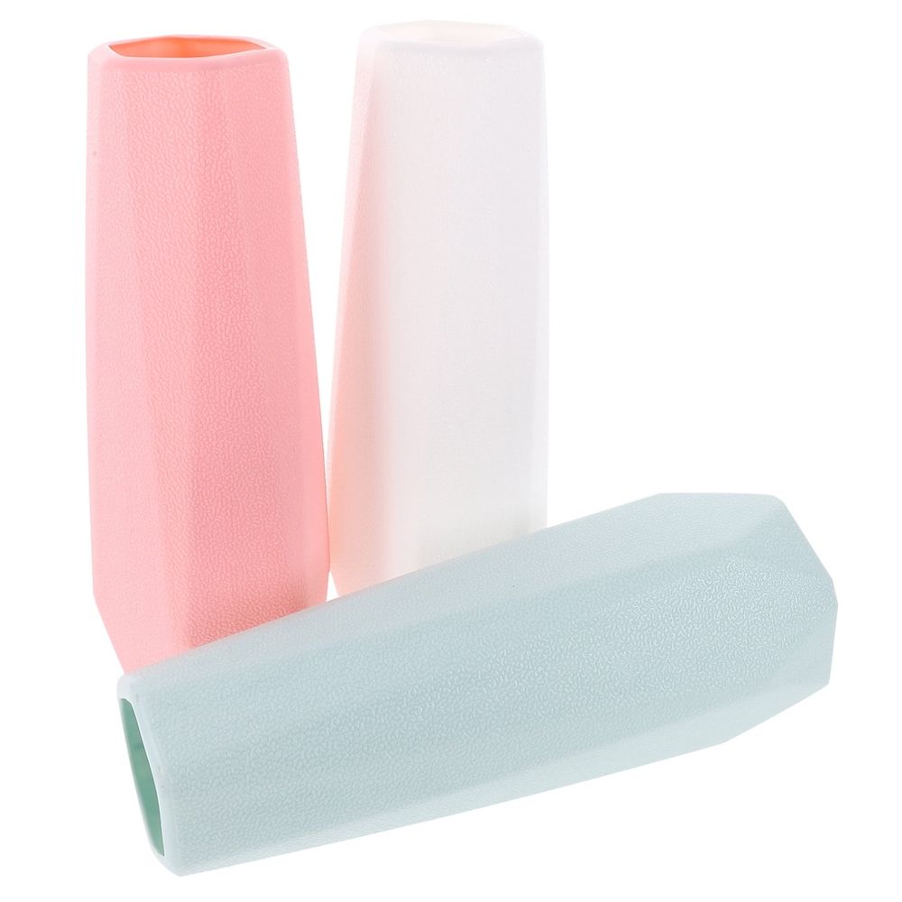 3pcs Geometric Decorative Vase for Flowers and Plants, Plastic