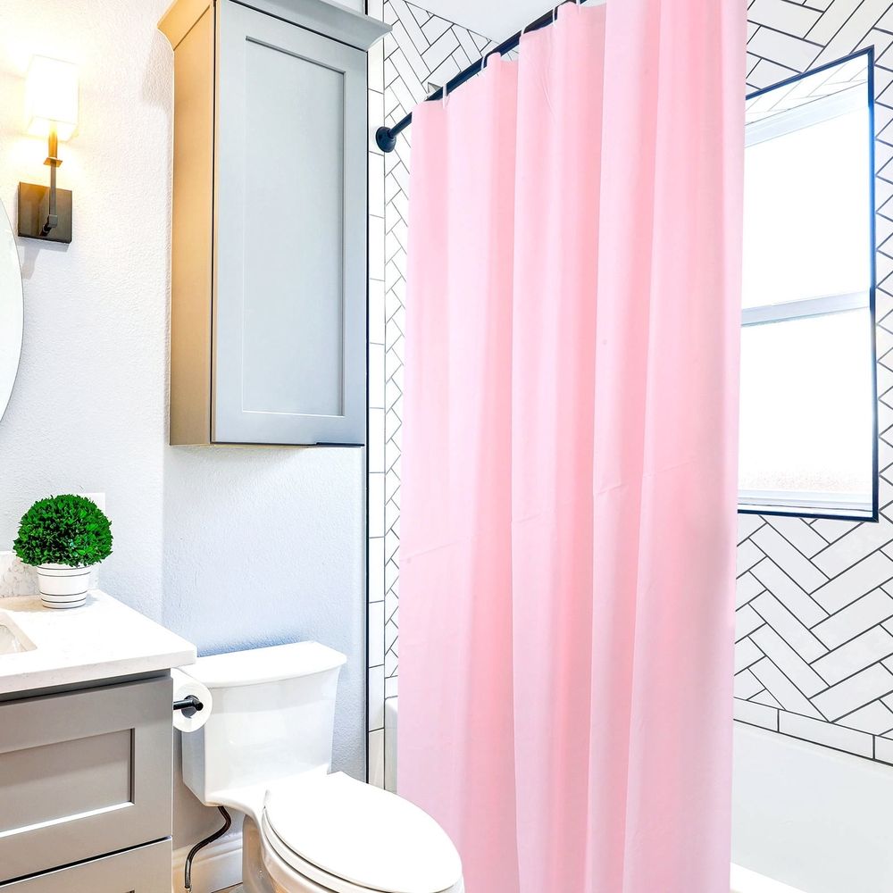 PEVA Shower Curtain 1 Piece 180x180 Inch Bathroom Decor for Home and Bath