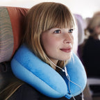Grey Memory Foam Travel Pillow, Soft Neck Pillow for Sleeping on Airplane – Removable Washable Cover for No Neck Pain