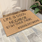 Doormat Funny Door Mat Non Slip Back Rubber Entry Way Doormat Outside Like A Good Neighbor Stay over there Standard Outdoor Welcome Mat for Bathroom Kitchen Indoor and Outdoor