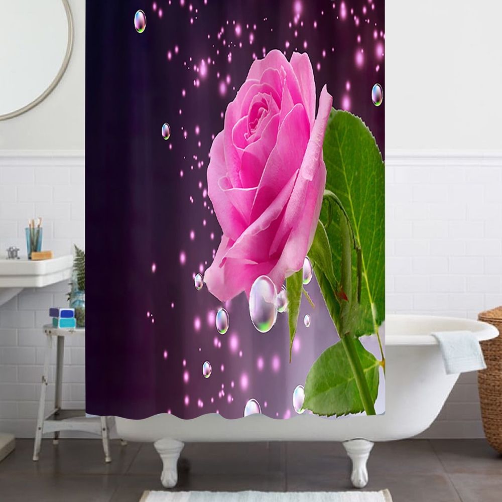 Shower Curtain Shower Curtain 70x70 Inch With 12 Plastic Hooks Waterproof Shower Curtain Bathroom Heavy Side Shower Curtain Machine Washable Quick Dry