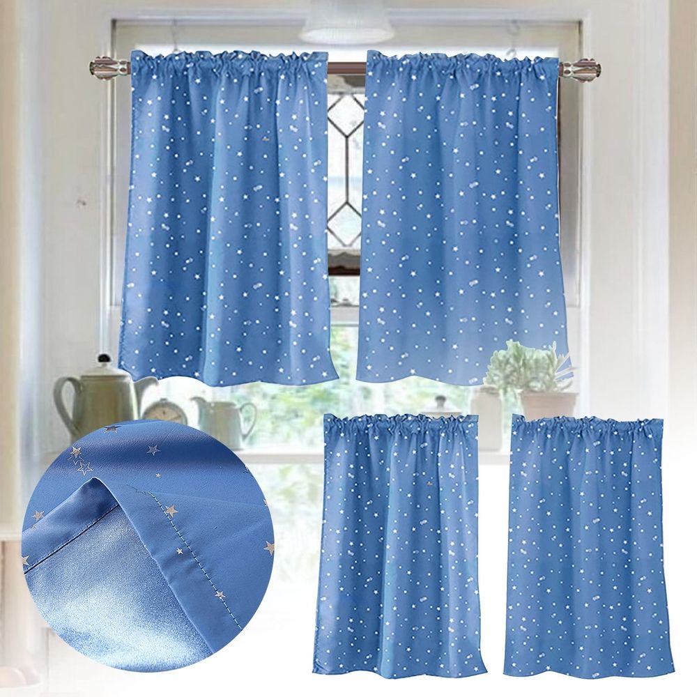Blackout Curtains Star Curtains Short Curtains Small Curtains Rod Curtains Kitchen Coffee Curtains Bedroom Curtains Lace Curtains 29 X 36 Inch 2 Panels