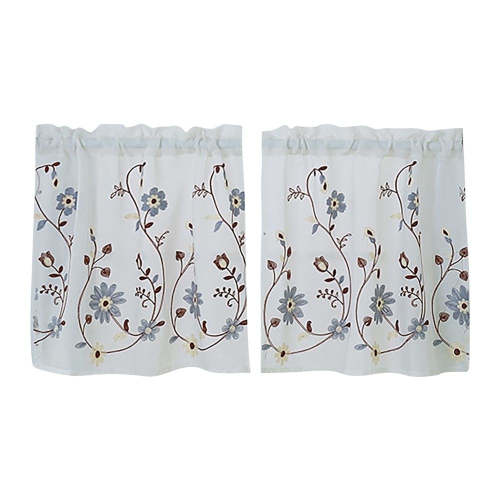 Blackout Curtains Floral Curtains Kitchen Coffee Curtains Bedroom Rod Curtains Lace Short Curtains Lace Curtains 24 X 35 Inch 2 Panels
