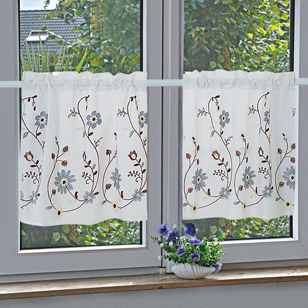 Blackout Curtains Floral Curtains Kitchen Coffee Curtains Bedroom Rod Curtains Lace Short Curtains Lace Curtains 24 X 35 Inch 2 Panels