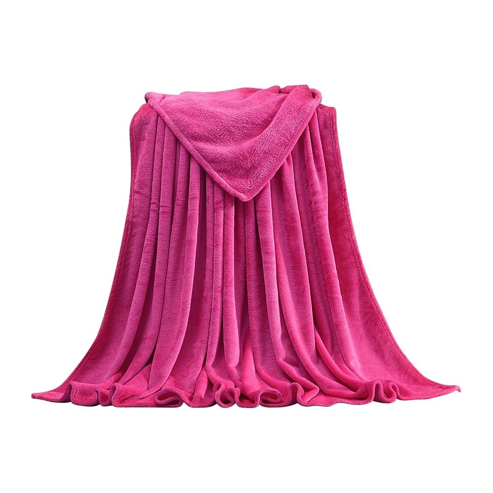 Blanket Super Soft Warm Solid Warm Micro Plush Fleece Blanket Throw Rug Sofa Bedding Hot Pink