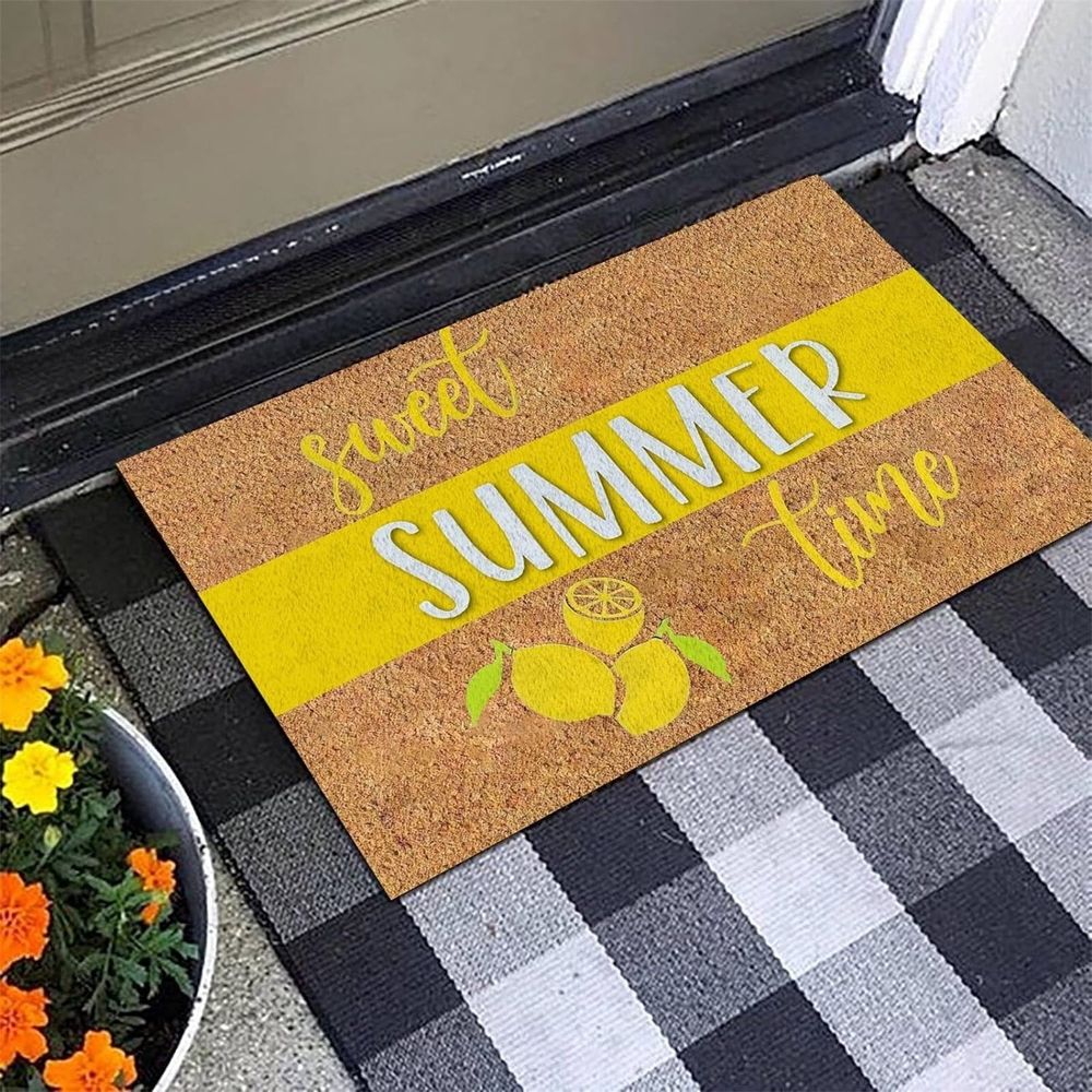 Door mat Non Slip Washable Welcome Door Mats With Fruit Ice Beach Summer Decorative Doormat For Front Door Outside Entry Yard Floor