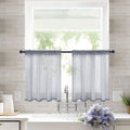 Bathroom Valances for Windows, Solid Colour Short Curtains Curtains Semi Kitchen Bathroom Thin Curtains Home Curtains(C, 54x17.7in)