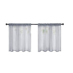 Bathroom Valances for Windows, Solid Colour Short Curtains Curtains Semi Kitchen Bathroom Thin Curtains Home Curtains(C, 54x17.7in)