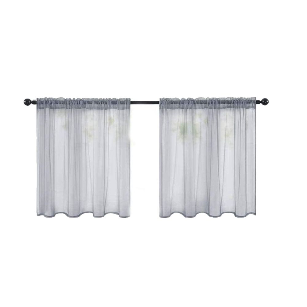 Bathroom Valances for Windows, Solid Colour Short Curtains Curtains Semi Kitchen Bathroom Thin Curtains Home Curtains(C, 54x17.7in)