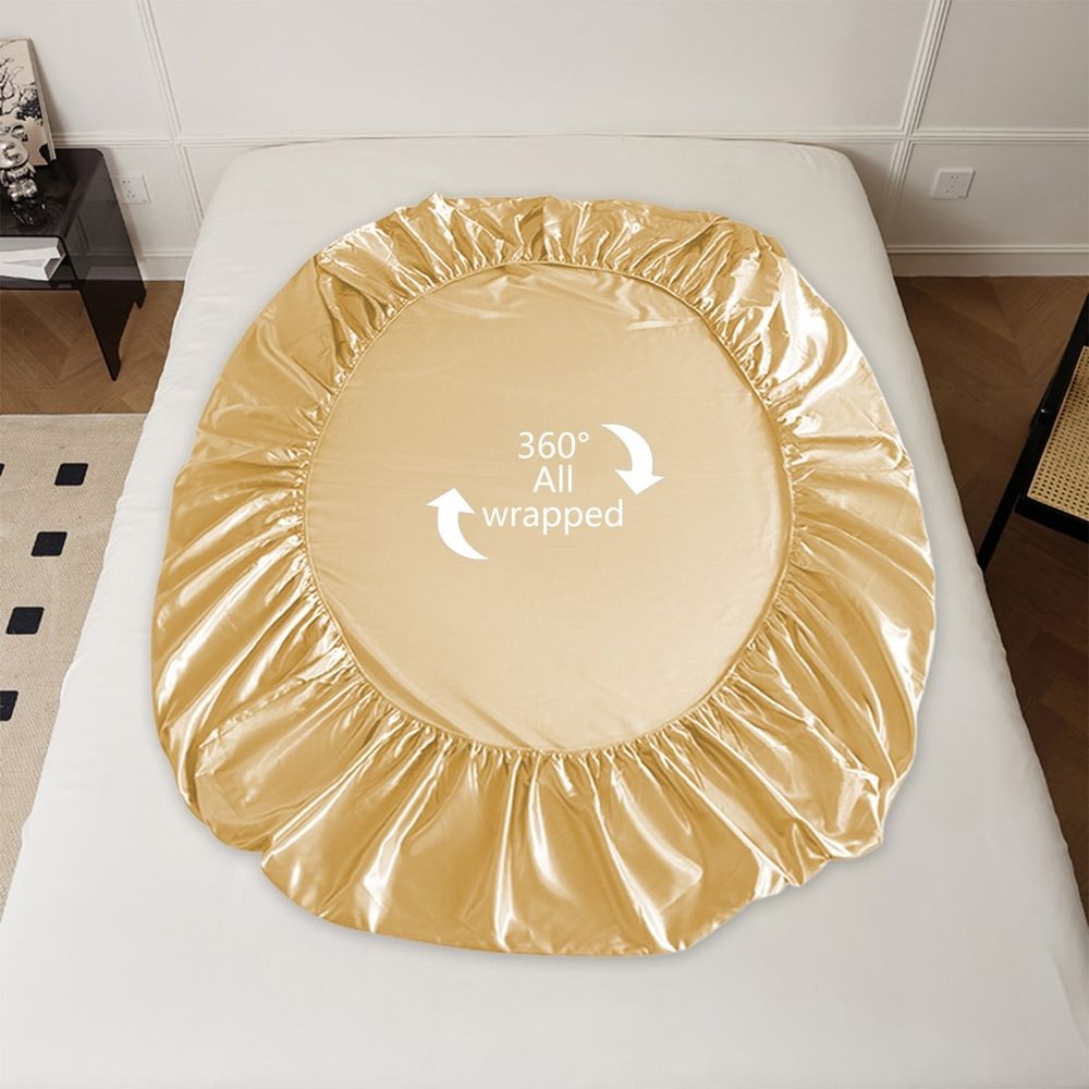 Satin Fitted Sheet, Luxuriously Smooth & Softer Than Silk Bed Sheets, Non- Fading, Fully Elasticized Bed Sheets Sold Separately