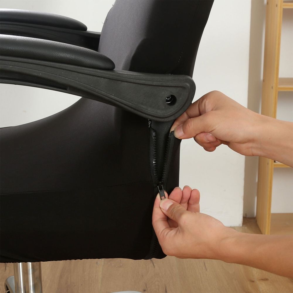 Office Chair Cover, Water Resistant Stretch Computer Office Chair Cover, with Durable Zipper, Washable Removable, for High Back Chair