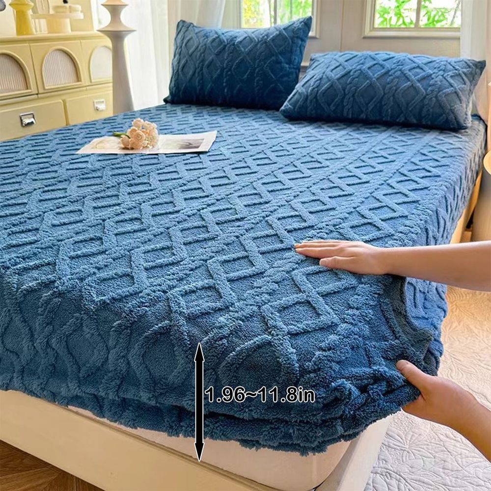 Bed Sheets, Luxury Soft Fuzzy Bottom Sheet, with Deep Pocket, Shrinkage and Fade Resistant, Easy Care, 1 Fitted Sheet Only