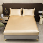Satin Fitted Sheet, Deep Pocket Bed Sheet, Silky Soft Fitted Bottom Sheet, Wrinkle Free, Fade Resistant, Fully Elasticized