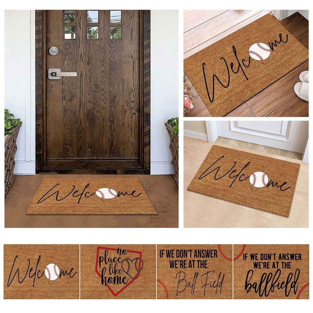 Carpet Door Mats Baseball Copywriting Floor Mat Polyester Door Mat Holiday Home Decor Mat