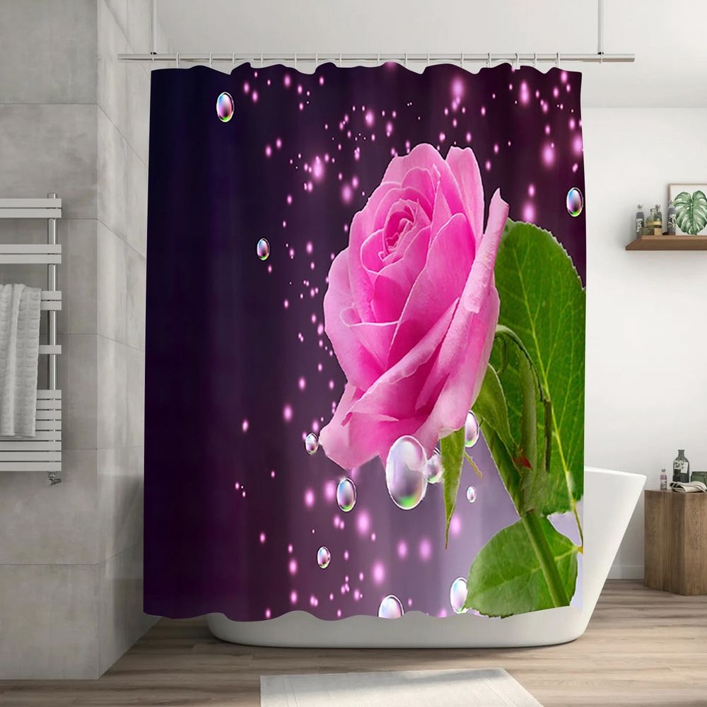 Shower Curtain Shower Curtain 70x70 Inch With 12 Plastic Hooks Waterproof Shower Curtain Bathroom Heavy Side Shower Curtain Machine Washable Quick Dry