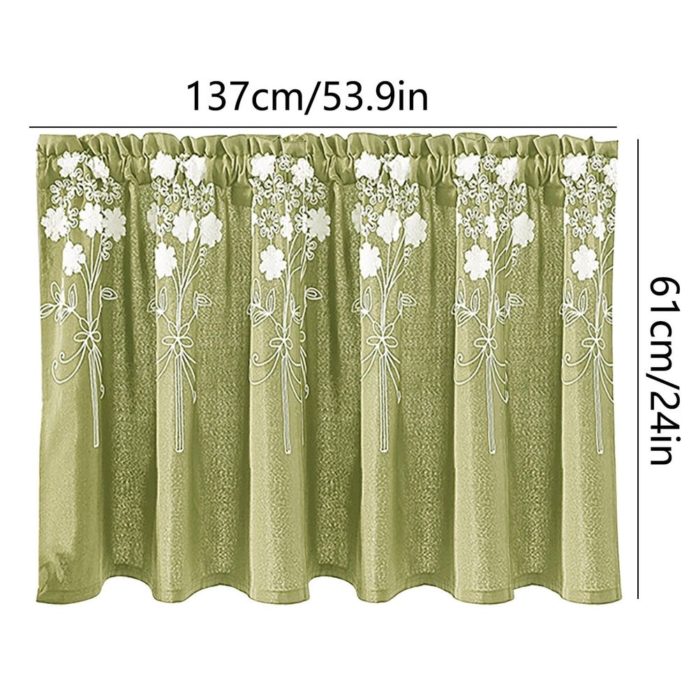 Blackout Curtains Floral Curtains Kitchen Coffee Curtains Bedroom Rod Curtains Lace Short Curtains Lace Curtains 54 X 24 Inch 1 Panels