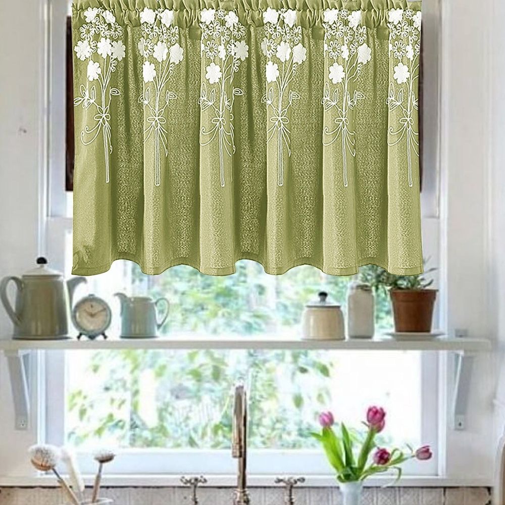 Blackout Curtains Floral Curtains Kitchen Coffee Curtains Bedroom Rod Curtains Lace Short Curtains Lace Curtains 54 X 24 Inch 1 Panels
