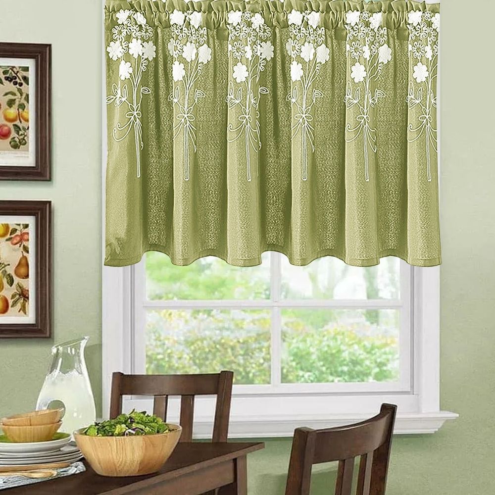Blackout Curtains Floral Curtains Kitchen Coffee Curtains Bedroom Rod Curtains Lace Short Curtains Lace Curtains 54 X 24 Inch 1 Panels