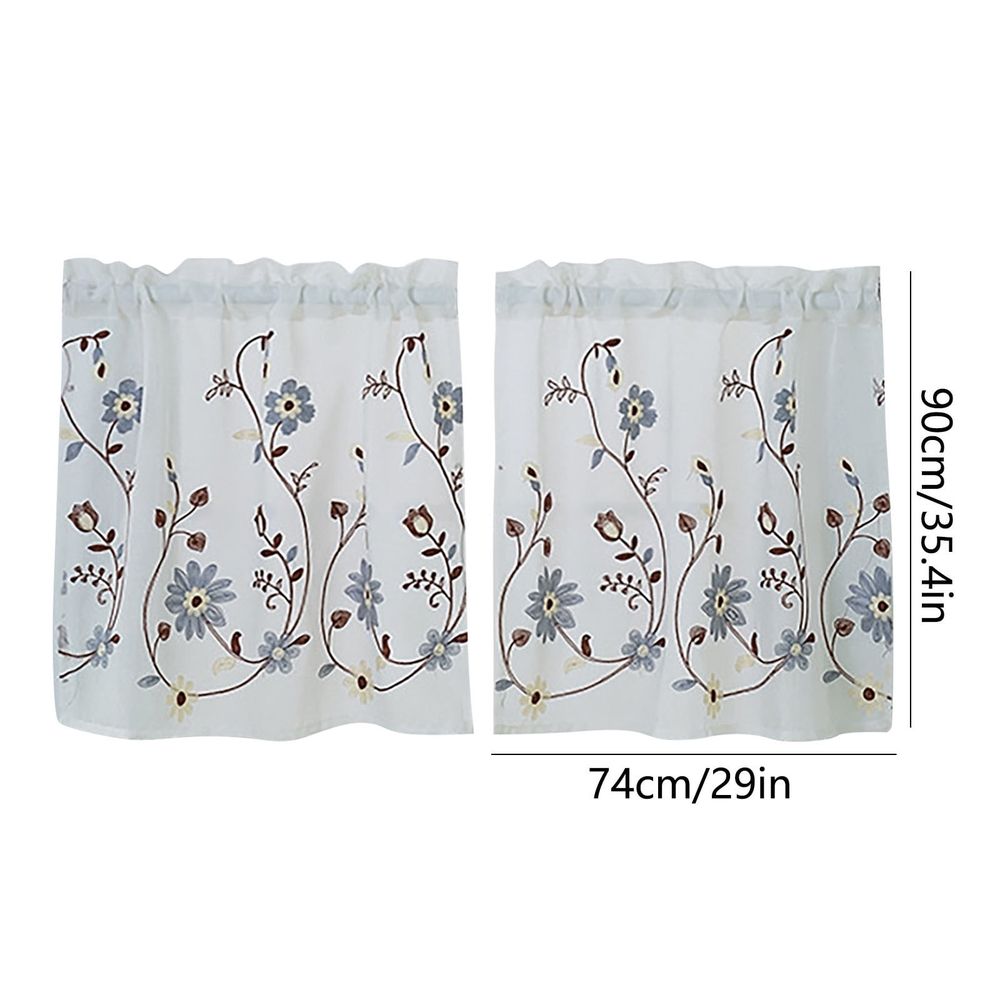 Blackout Curtains Floral Curtains Kitchen Coffee Curtains Bedroom Rod Curtains Lace Short Curtains Lace Curtains 24 X 35 Inch 2 Panels