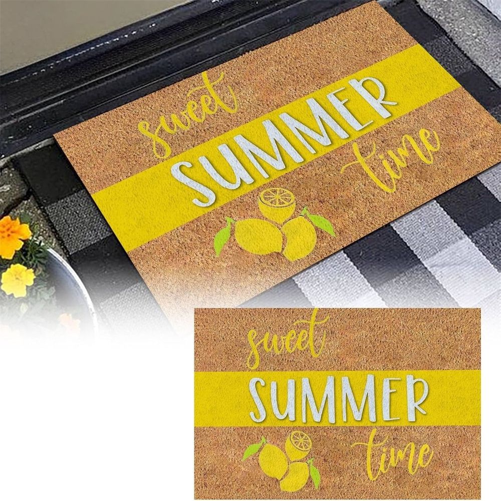 Door mat Non Slip Washable Welcome Door Mats With Fruit Ice Beach Summer Decorative Doormat For Front Door Outside Entry Yard Floor
