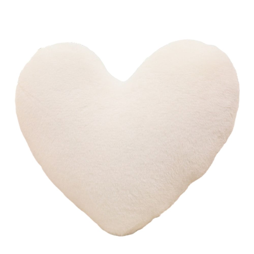 Heart Shape Pillow, Soft Fluffy Heart Throw Pillow, Cute Love Throw Cushion, Heart Decorative Pillow for Valentine's Day Gifts and Couch Bed Sofa Decor, 15.7 Inch, White