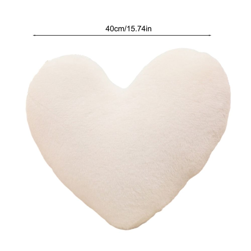 Heart Shape Pillow, Soft Fluffy Heart Throw Pillow, Cute Love Throw Cushion, Heart Decorative Pillow for Valentine's Day Gifts and Couch Bed Sofa Decor, 15.7 Inch, White