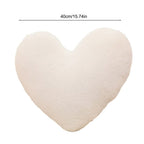 Heart Shape Pillow, Soft Fluffy Heart Throw Pillow, Cute Love Throw Cushion, Heart Decorative Pillow for Valentine's Day Gifts and Couch Bed Sofa Decor, 15.7 Inch, White