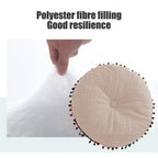 Round Pillow Cushion, Velvet Decorative Small Throw Pillow with Tassels for Living Room Sofa Bedroom Office, 15.74'x15.74'x2.76', White