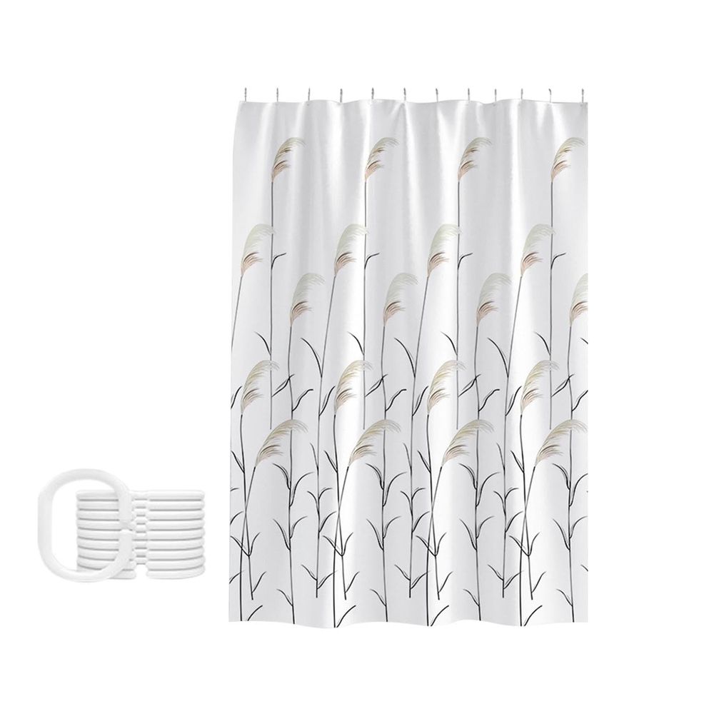 Bathroom Shower Curtain, Waterproof Toilet Partition Shower Curtain with Hooks, Machine Washable Waterproof Fabric for Bathroom Decor, 71'x79'