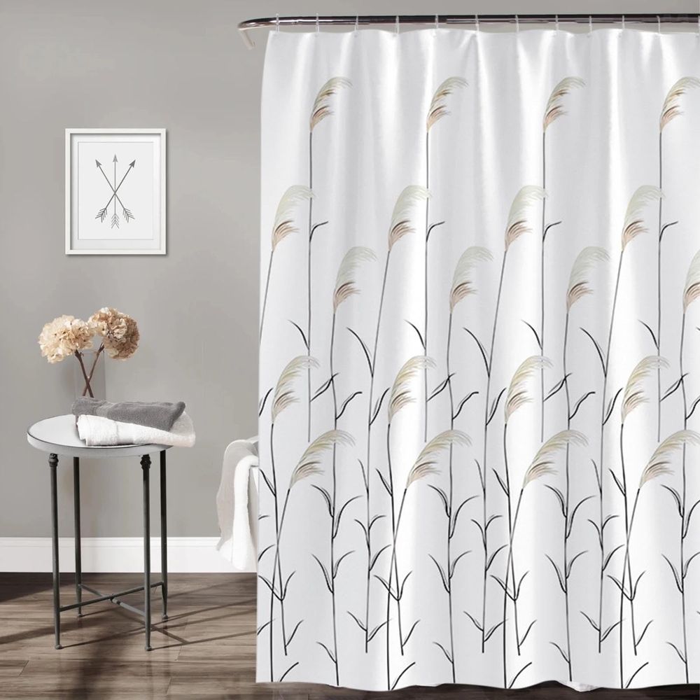 Bathroom Shower Curtain, Waterproof Toilet Partition Shower Curtain with Hooks, Machine Washable Waterproof Fabric for Bathroom Decor, 71'x79'