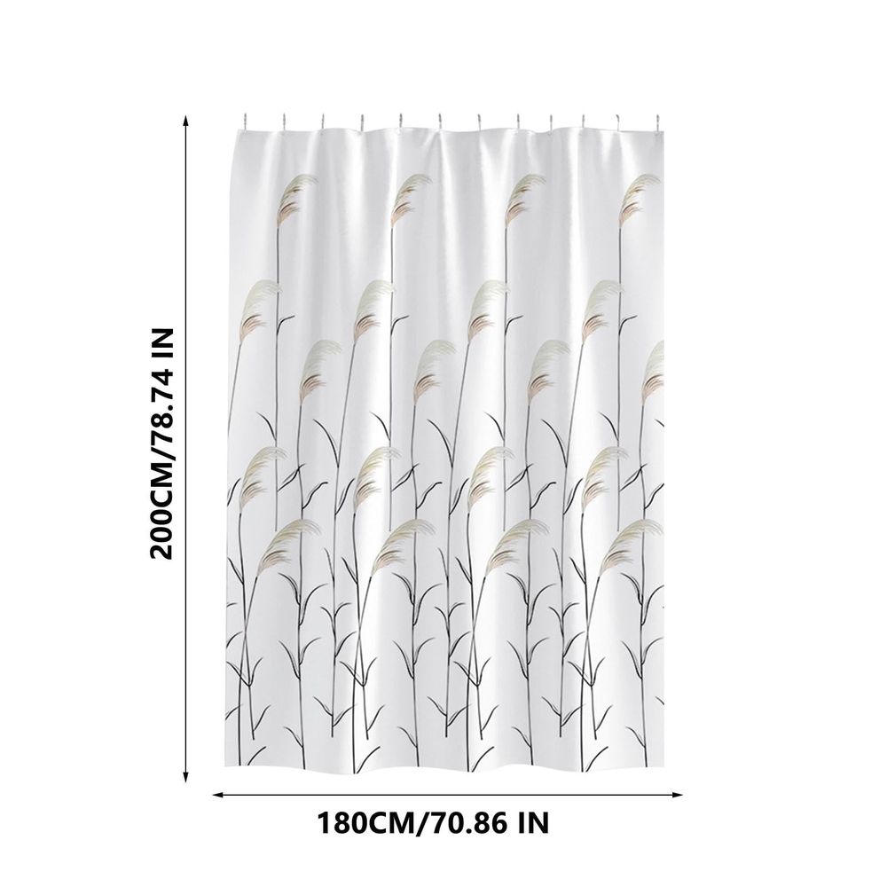 Bathroom Shower Curtain, Waterproof Toilet Partition Shower Curtain with Hooks, Machine Washable Waterproof Fabric for Bathroom Decor, 71'x79'