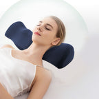 Cervical Neck Pillow, Memory Foam Neck Pillow for Neck Pain Relief, Neck Support Pillow Neck Roll Pillow for Side Back Stomach Sleepers, Navy