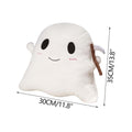 Halloween Pillows Cute Ghost Shaped Throw Pillow with Scythe, Decorative Spooky Pillows Soft Cosy Plush Sofa Cushion for Indoors Home Outdoor Couch Office Car Decor, 11.8'x13.8'