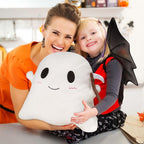 Halloween Pillows Cute Ghost Shaped Throw Pillow with Scythe, Decorative Spooky Pillows Soft Cosy Plush Sofa Cushion for Indoors Home Outdoor Couch Office Car Decor, 11.8'x13.8'