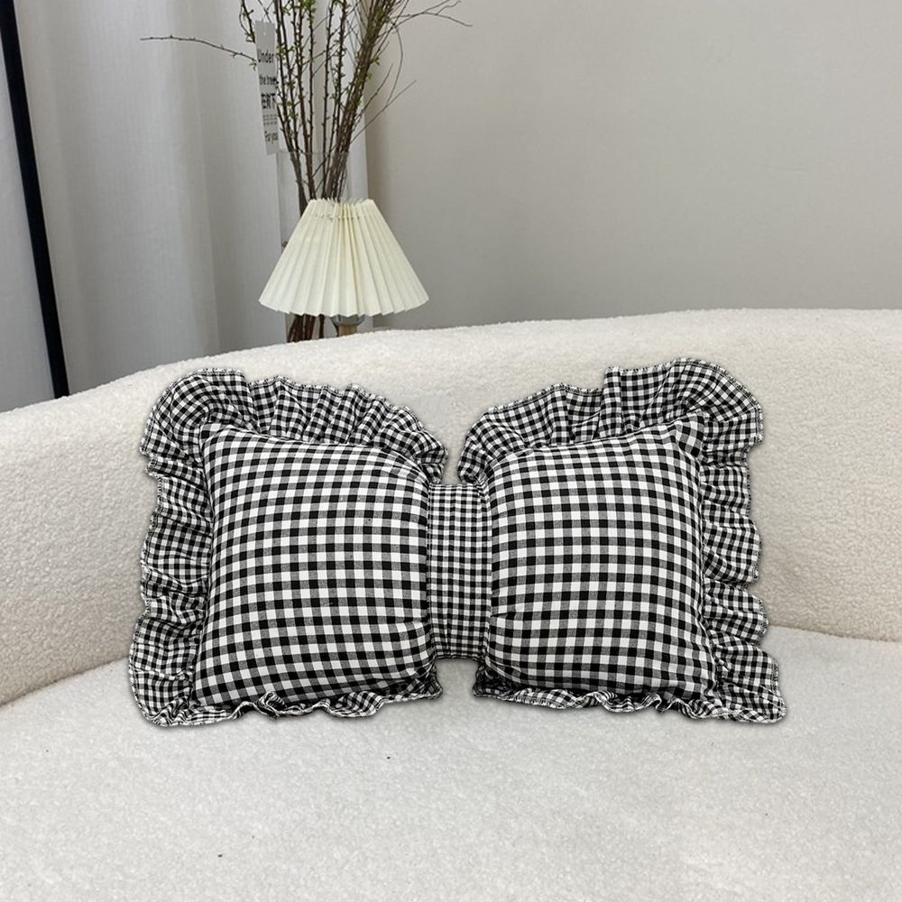 Bowknot Throw Pillows, Bow Plaid Decorative Pillow, Soft Lumbar Pillow Car Backrest Cushion for Living Room Bed Sofa Couch Car Decoration, 19.6'x11.8'