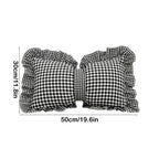 Bowknot Throw Pillows, Bow Plaid Decorative Pillow, Soft Lumbar Pillow Car Backrest Cushion for Living Room Bed Sofa Couch Car Decoration, 19.6'x11.8'