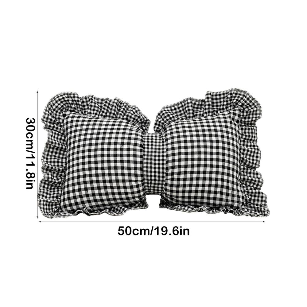 Bowknot Throw Pillows, Bow Plaid Decorative Pillow, Soft Lumbar Pillow Car Backrest Cushion for Living Room Bed Sofa Couch Car Decoration, 19.6'x11.8'