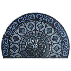 Bohemia Front Door Mat, Half Round Door Mat Outside Entrance, Non-Slip Welcome Entrance Absorbent Bath Mat, Microfiber Tufted Floor Rug for Kitchen Living Room, 23.6'x35.4'