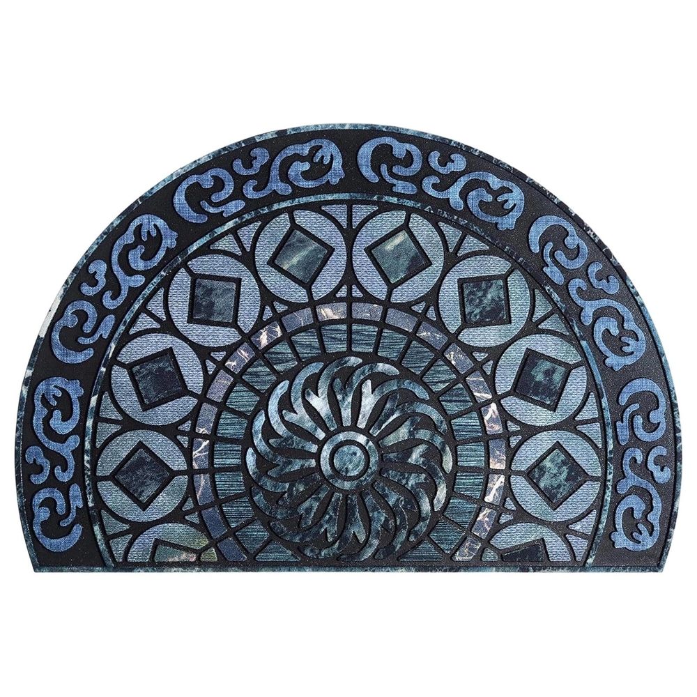 Bohemia Front Door Mat, Half Round Door Mat Outside Entrance, Non-Slip Welcome Entrance Absorbent Bath Mat, Microfiber Tufted Floor Rug for Kitchen Living Room, 23.6'x35.4'