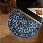 Bohemia Front Door Mat, Half Round Door Mat Outside Entrance, Non-Slip Welcome Entrance Absorbent Bath Mat, Microfiber Tufted Floor Rug for Kitchen Living Room, 23.6'x35.4'