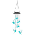 Outdoor Courtyard Solar Lights Solar Wind Chime Lights Hummingbird Hanging Chandeliers Scenery Decorative Lights