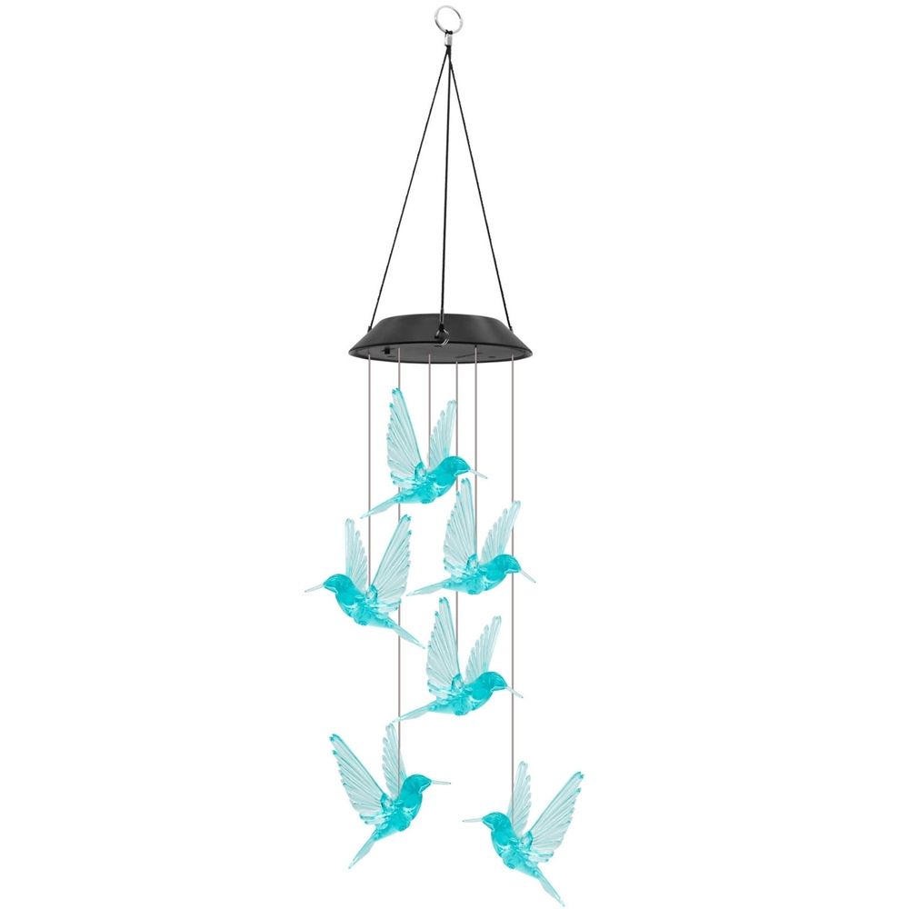 Outdoor Courtyard Solar Lights Solar Wind Chime Lights Hummingbird Hanging Chandeliers Scenery Decorative Lights