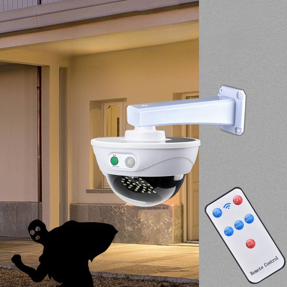 Solar Powered Security Lighting with Motion Sensor, Imitation Surveillance Camera for Indoor Outdoor Home Office Garage