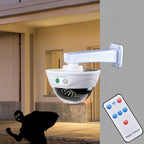 Solar Powered Security Lighting with Motion Sensor, Imitation Surveillance Camera for Indoor Outdoor Home Office Garage