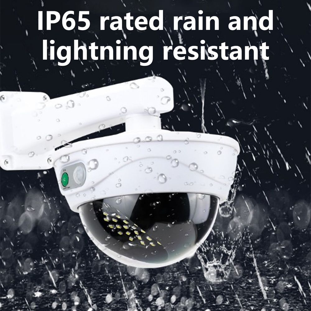 Solar Powered Security Lighting with Motion Sensor, Imitation Surveillance Camera for Indoor Outdoor Home Office Garage