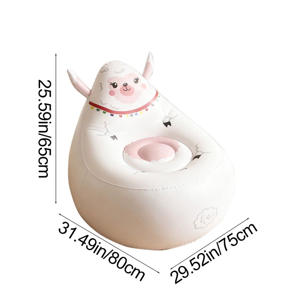 Cute Animals Inflatable Chair, Portable Lazy Sofa Lounge Seat, Thick PVC Comfortable Chair, Lightweight Foldable Furniture for Bedroom Living Room Balcony Beach Camping