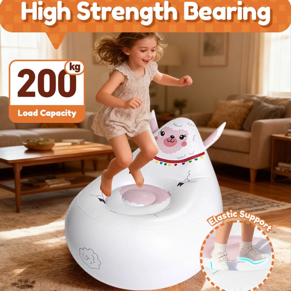 Cute Animals Inflatable Chair, Portable Lazy Sofa Lounge Seat, Thick PVC Comfortable Chair, Lightweight Foldable Furniture for Bedroom Living Room Balcony Beach Camping